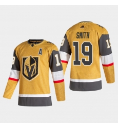 Vegas Golden Knights 19 Reilly Smith Men Adidas 2020 21 Authentic Player Alternate Stitched NHL Jersey Gold