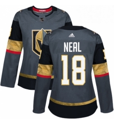 Womens Adidas Vegas Golden Knights 18 James Neal Authentic Gray Home NHL Jersey 