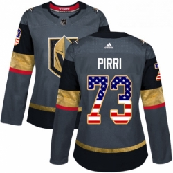 Womens Adidas Vegas Golden Knights 73 Brandon Pirri Authentic Gray USA Flag Fashion NHL Jersey 