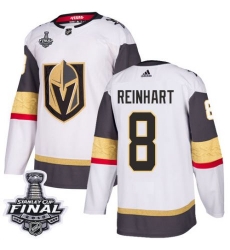 womens griffin reinhart vegas golden knights jersey white adidas 8 nhl away 2018 stanley cup final authentic