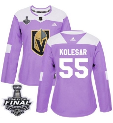 womens keegan kolesar vegas golden knights jersey purple adidas 55 nhl 2018 stanley cup final authentic fights cancer practice