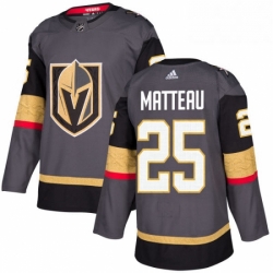 Youth Adidas Vegas Golden Knights 25 Stefan Matteau Authentic Gray Home NHL Jersey 