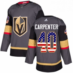 Youth Adidas Vegas Golden Knights 40 Ryan Carpenter Authentic Gray USA Flag Fashion NHL Jersey 