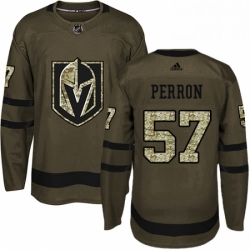 Youth Adidas Vegas Golden Knights 57 David Perron Authentic Green Salute to Service NHL Jersey 