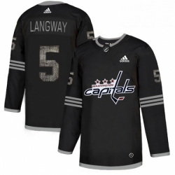 Mens Adidas Washington Capitals 5 Rod Langway Black 1 Authentic Classic Stitched NHL Jersey 