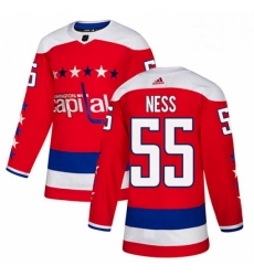 Mens Adidas Washington Capitals 55 Aaron Ness Authentic Red Alternate NHL Jersey 