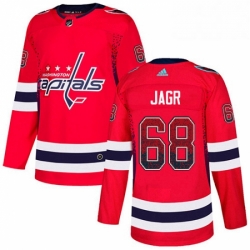 Mens Adidas Washington Capitals 68 Jaromir Jagr Authentic Red Drift Fashion NHL Jersey 