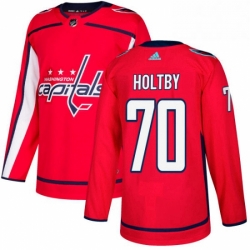 Mens Adidas Washington Capitals 70 Braden Holtby Premier Red Home NHL Jersey 