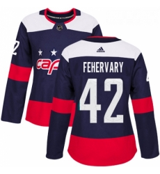 Womens Adidas Washington Capitals 42 Martin Fehervary Authentic Navy Blue 2018 Stadium Series NHL Jerse