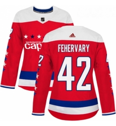 Womens Adidas Washington Capitals 42 Martin Fehervary Authentic Red Alternate NHL Jersey 