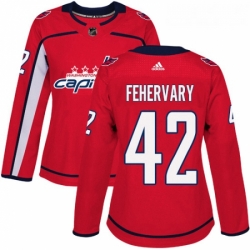 Womens Adidas Washington Capitals 42 Martin Fehervary Premier Red Home NHL Jersey 