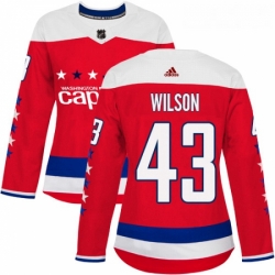 Womens Adidas Washington Capitals 43 Tom Wilson Authentic Red Alternate NHL Jersey 