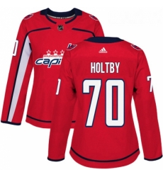 Womens Adidas Washington Capitals 70 Braden Holtby Premier Red Home NHL Jersey 