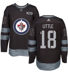 Jets #18 Bryan Little Black 1917 2017 100th Anniversary Stitched NHL Jersey