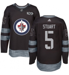 Jets #5 Mark Stuart Black 1917 2017 100th Anniversary Stitched NHL Jersey