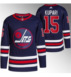 Men Winnipeg Jets 15 Rasmus Kupari 2021 22 Navy Stitched Jersey