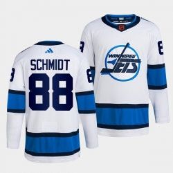 Men Winnipeg Jets 88 Nate Schmidt White 2022 Reverse Retro Stitched Jersey