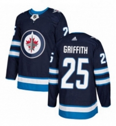 Mens Adidas Winnipeg Jets 25 Seth Griffith Premier Navy Blue Home NHL Jersey 