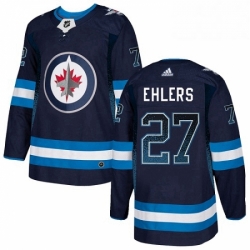 Mens Adidas Winnipeg Jets 27 Nikolaj Ehlers Authentic Navy Blue Drift Fashion NHL Jersey 