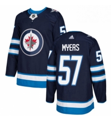 Mens Adidas Winnipeg Jets 57 Tyler Myers Authentic Navy Blue Home NHL Jersey 