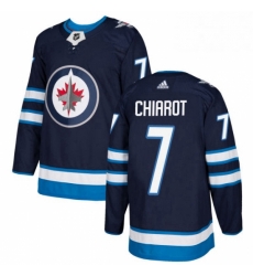 Mens Adidas Winnipeg Jets 7 Ben Chiarot Authentic Navy Blue Home NHL Jersey 