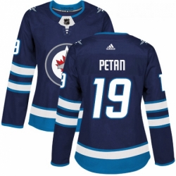 Womens Adidas Winnipeg Jets 19 Nic Petan Premier Navy Blue Home NHL Jersey 