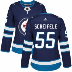 Womens Adidas Winnipeg Jets 55 Mark Scheifele Premier Navy Blue Home NHL Jersey 