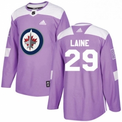 Youth Adidas Winnipeg Jets 29 Patrik Laine Authentic Purple Fights Cancer Practice NHL Jersey 