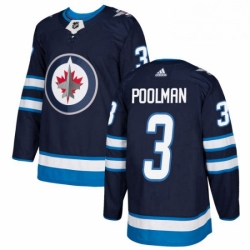 Youth Adidas Winnipeg Jets 3 Tucker Poolman Premier Navy Blue Home NHL Jersey 