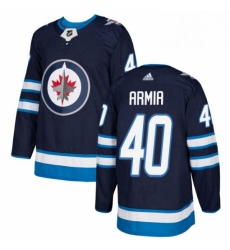 Youth Adidas Winnipeg Jets 40 Joel Armia Premier Navy Blue Home NHL Jersey 