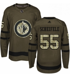 Youth Adidas Winnipeg Jets 55 Mark Scheifele Premier Green Salute to Service NHL Jersey 