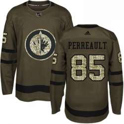 Youth Adidas Winnipeg Jets 85 Mathieu Perreault Premier Green Salute to Service NHL Jersey 