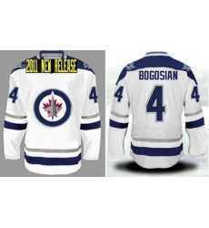 Youth Winnipeg Jets Authentic Jerseys #4 Zach Bogosian WHITE Jersey kids