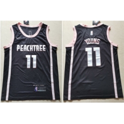 Hawks 11 Trae Young Black Nike City Edition Swingman Jersey