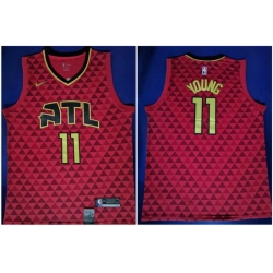 Hawks 11 Trae Young Red Nike Swingman Jersey