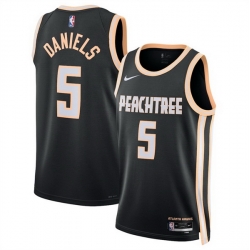 Men Atlanta Hawks 5 Dyson Daniels Black 2025 26 City Edition Stitched Jersey
