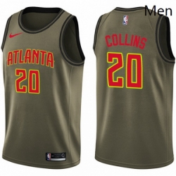 Mens Nike Atlanta Hawks 20 John Collins Swingman Green Salute to Service NBA Jersey 