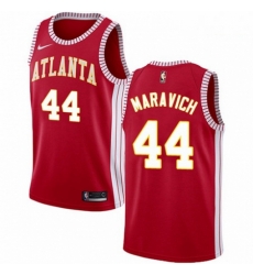 Mens Nike Atlanta Hawks 44 Pete Maravich Authentic Red NBA Jersey Statement Edition