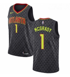 Womens Nike Atlanta Hawks 1 Tracy Mcgrady Swingman Black Road NBA Jersey Icon Edition