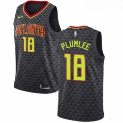 Womens Nike Atlanta Hawks 18 Miles Plumlee Swingman Black Road NBA Jersey Icon Edition 