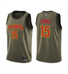 Youth Atlanta Hawks 15 Damian Jones Swingman Green Salute to Service Basketball Jersey 