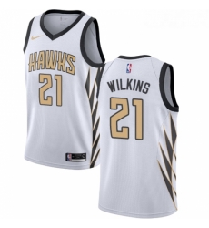 Youth Nike Atlanta Hawks 21 Dominique Wilkins Swingman White NBA Jersey City Edition