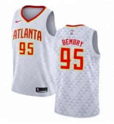 Youth Nike Atlanta Hawks 95 DeAndre Bembry Authentic White NBA Jersey Association Edition