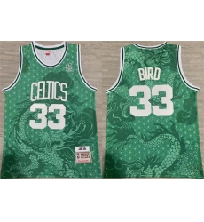 Men Boston Celtics 33 Larry Bird Green 1995 96 Throwback Stitched Jersey