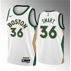 Men Boston Celtics 36 Marcus Smart White 2023 24 City Edition Stitched Basketball Jersey