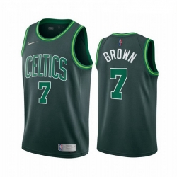 Men Boston Celtics 7 Jaylen Brown Green NBA Swingman 2020 21 Earned Edition Jersey