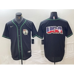 Men Boston Celtics Black With Patch Cool Base Stitched Baseball Jerseys