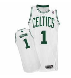 Mens Adidas Boston Celtics 1 Walter Brown Authentic White Home NBA Jersey