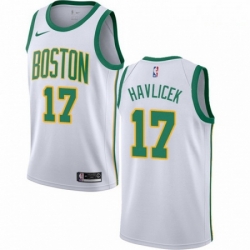 Mens Nike Boston Celtics 17 John Havlicek Swingman White NBA Jersey City Edition