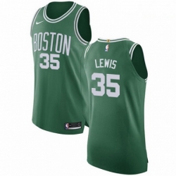 Mens Nike Boston Celtics 35 Reggie Lewis Authentic GreenWhite No Road NBA Jersey Icon Edition 